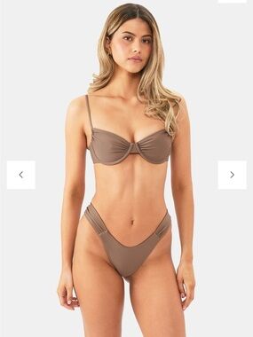 Sleek Taupe Underwire Bikini Set - Women Swim